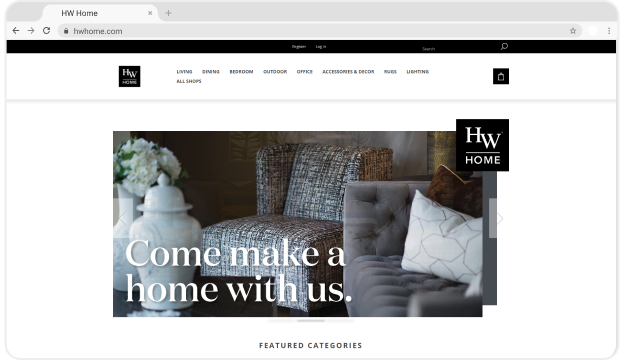 HW Home's eSTORIS Website Homepage