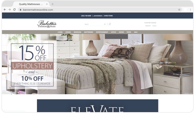 Babette's Furniture & Home eSTORIS Website Homepage