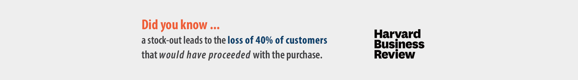 A stock-out leads to the loss of 40% of customers that would have proceeded with their furniture purchase.